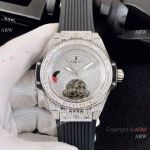 Luxury Copy Hublot Big Bang Tourbillon Iced Out Watch Black Rubber Band